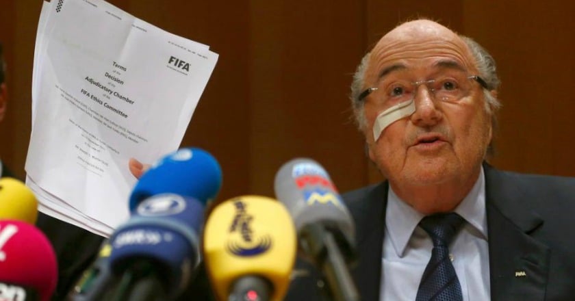 FIFA主席涉貪 兩巨頭遭「禁足」8年